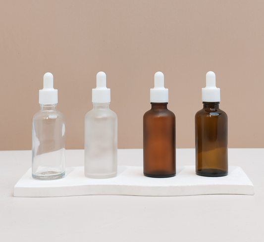 50Ml Glass Bottle With Plain White Dropper (Round)