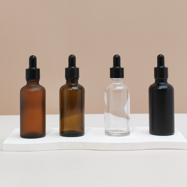 50Ml Glass Bottle With Black Smooth Tamper Proof Dropper (Round)