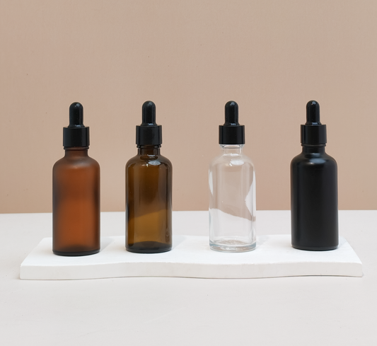 50Ml Glass Bottle With Black Smooth Tamper Proof Dropper (Round)