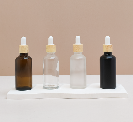 50ml Glass Bottle with Bamboo White