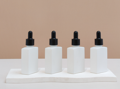 30ml Matte White Rectangle Glass Bottle