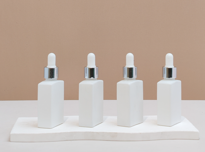 30ml Matte White Rectangle Glass Bottle