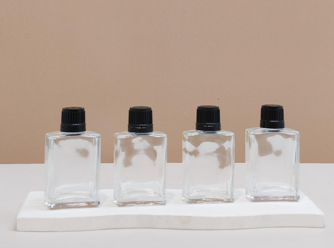 30ml Clear Rectangle Glass Bottles