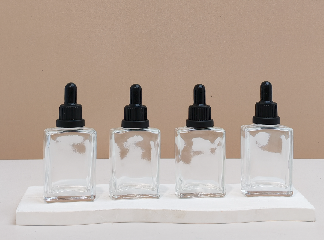 30ml Clear Rectangle Glass Bottles