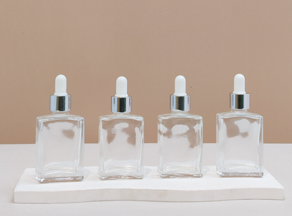 30ml Clear Rectangle Glass Bottles