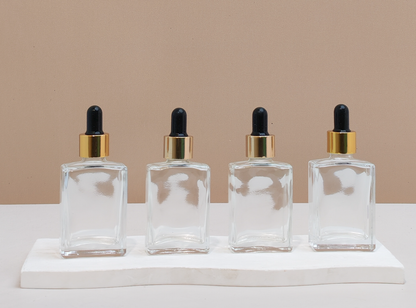 30ml Clear Rectangle Glass Bottles