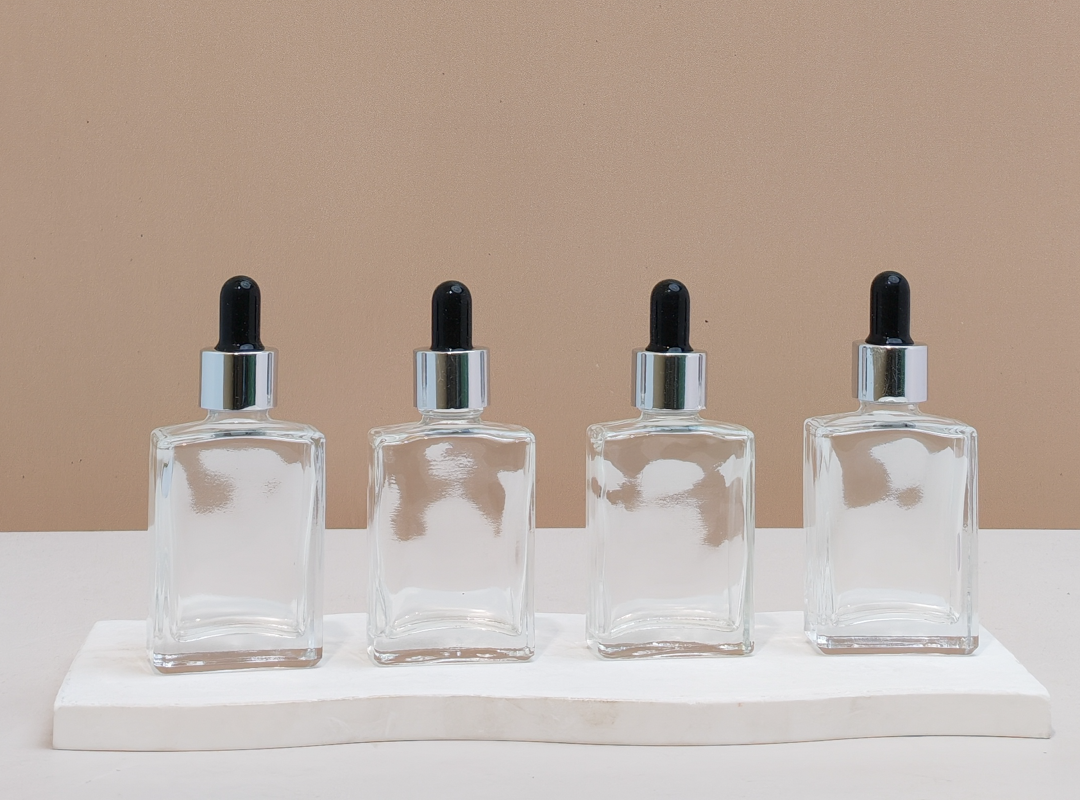 30ml Clear Rectangle Glass Bottles