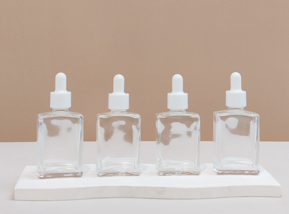 30ml Clear Rectangle Glass Bottles
