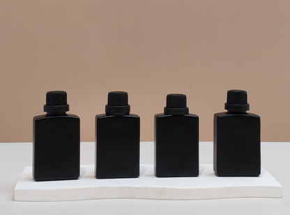 30ml Matte Black Rectangle Glass Bottle