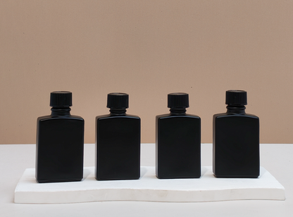 30ml Matte Black Rectangle Glass Bottle