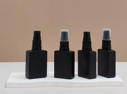 30ml Matte Black Rectangle Glass Bottle