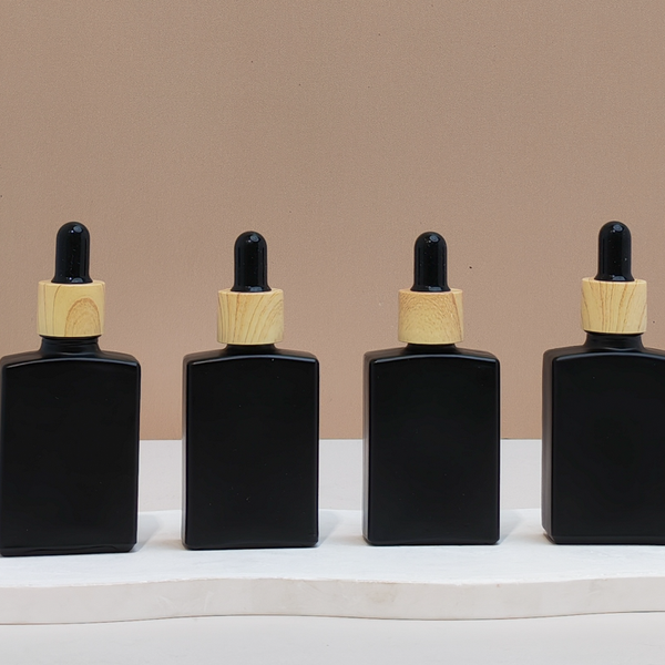 30ml Matte Black Rectangle Glass Bottle