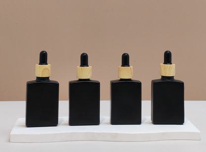 30ml Matte Black Rectangle Glass Bottle