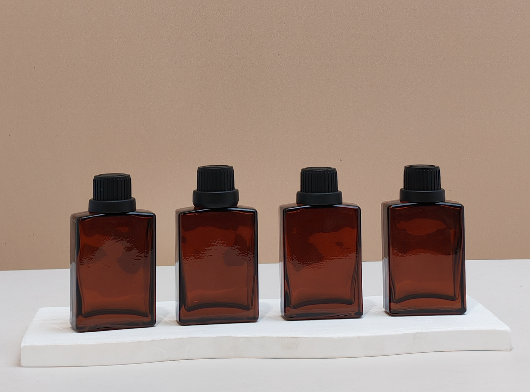 30ml Amber Rectangle Glass Bottles
