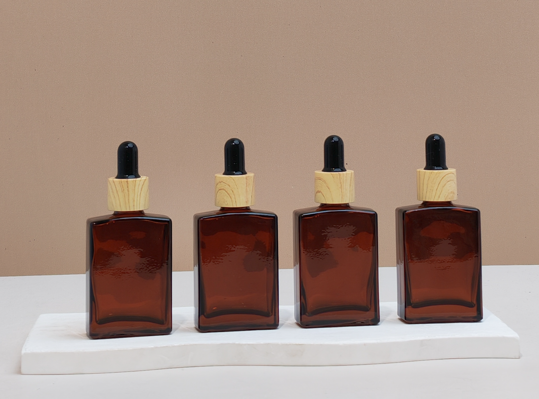 30ml Amber Rectangle Glass Bottles
