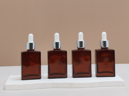 30ml Amber Rectangle Glass Bottles