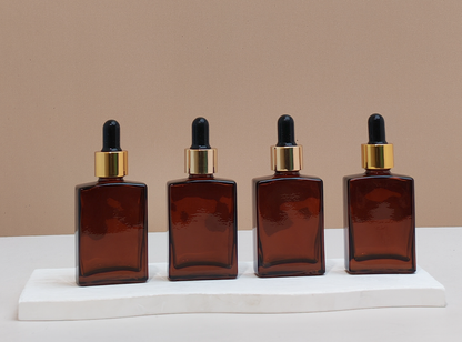30ml Amber Rectangle Glass Bottles