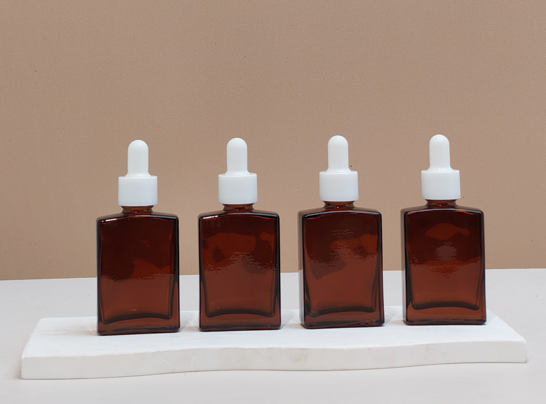 30ml Amber Rectangle Glass Bottles