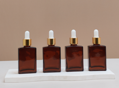 30ml Amber Rectangle Glass Bottles