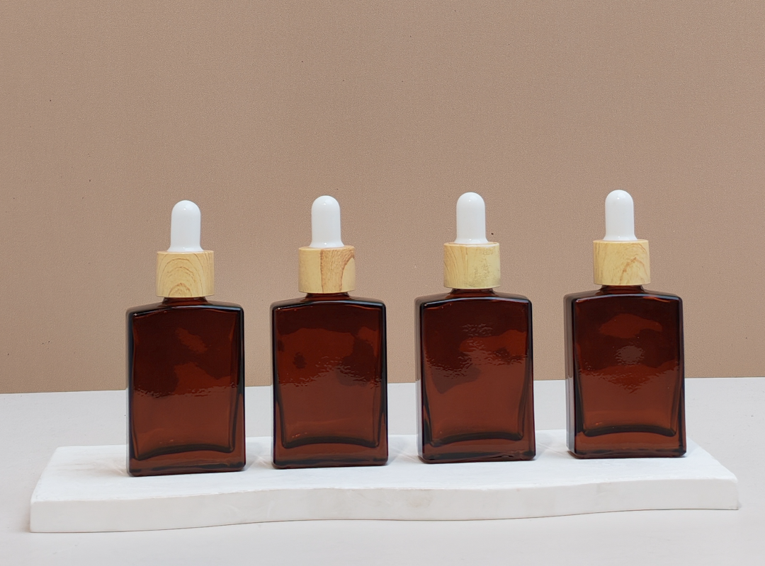 30ml Amber Rectangle Glass Bottles