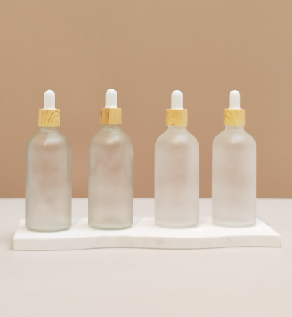 100ml Glass Bottle with Bamboo White