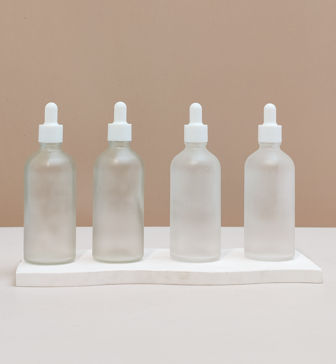 100Ml Glass Bottle With Plain White Dropper (Round)