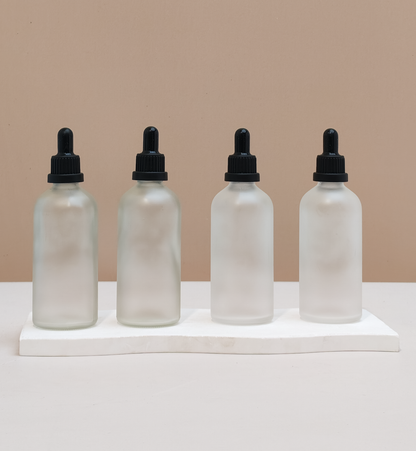 100Ml Glass Bottle With Black Tamper Proof Dropper (Round)