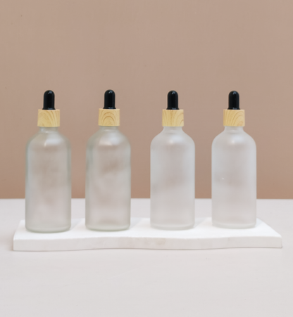 100ml Glass Bottle with Bamboo Black Dropper