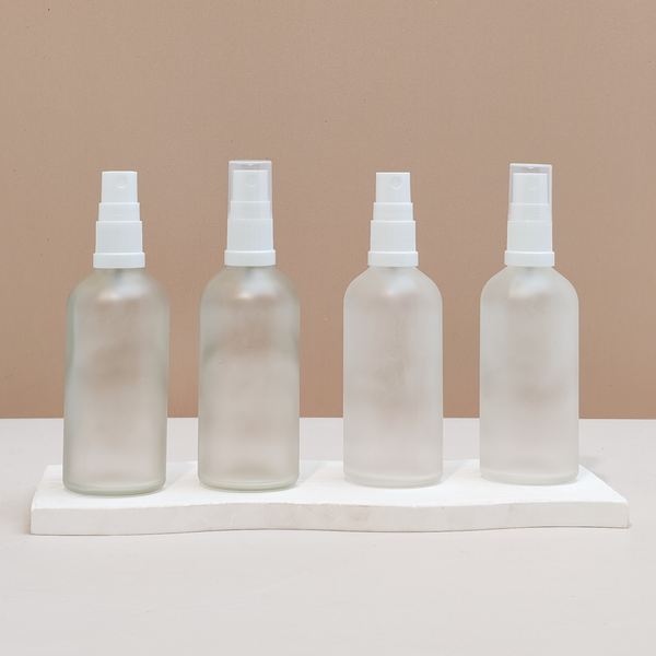 100Ml Glass Bottle With White Mist Sprayer (Round)