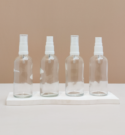 100Ml Glass Bottle With White Mist Sprayer (Round)