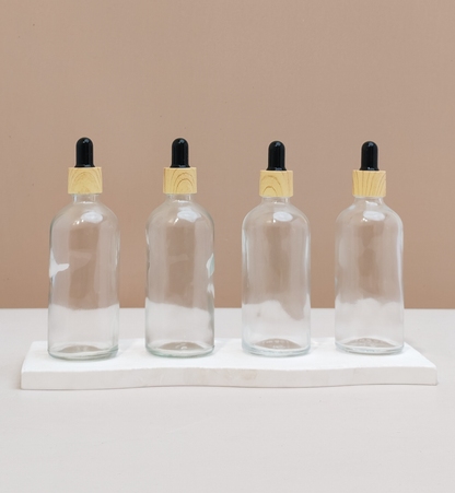 100ml Glass Bottle with Bamboo Black Dropper