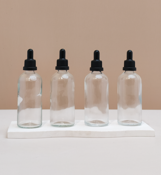 100Ml Glass Bottle With Black Tamper Proof Dropper (Round)