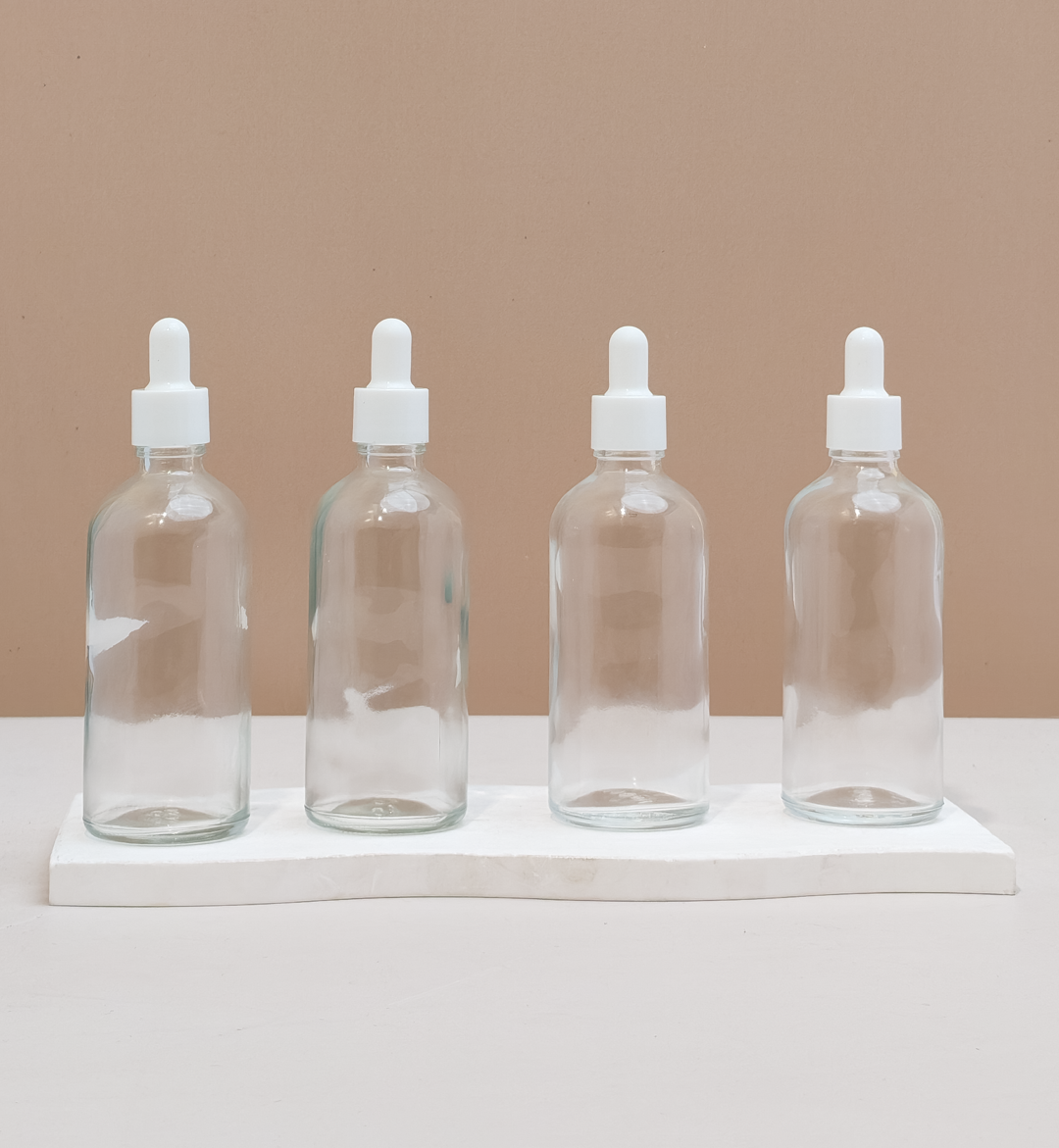 100Ml Glass Bottle With Plain White Dropper (Round)