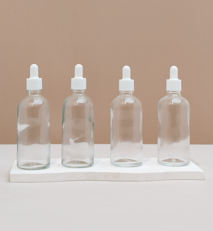 100Ml Glass Bottle With Plain White Dropper (Round)