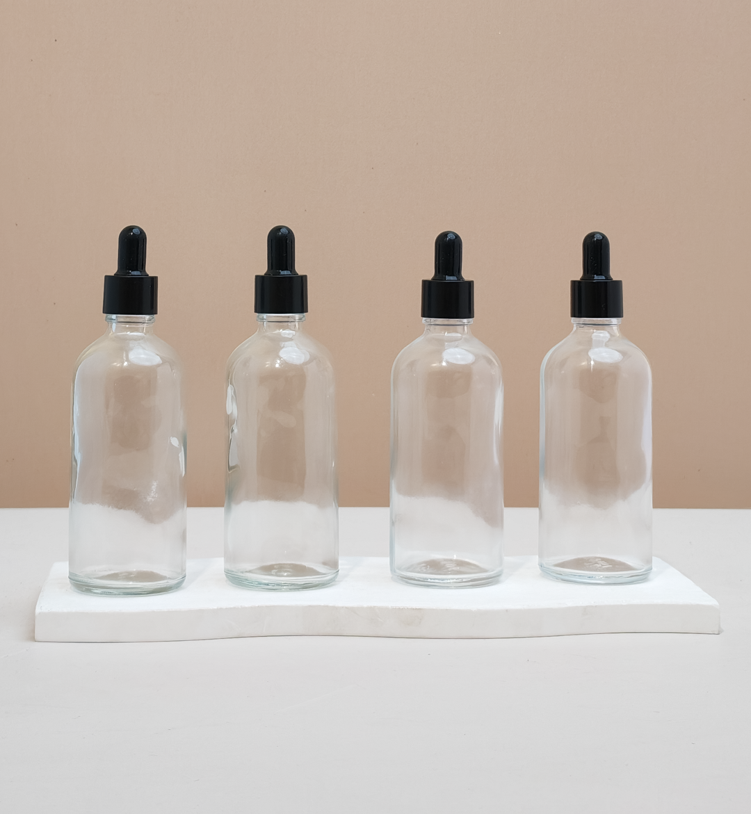 100Ml Glass Bottle With Black Smooth Dropper (Round)