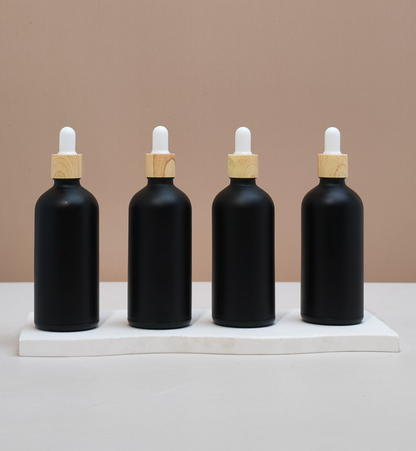100ml Glass Bottle with Bamboo White