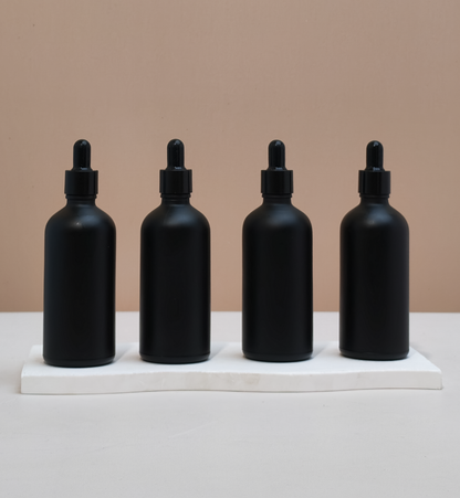 100Ml Glass Bottle With Black Smooth Dropper (Round)