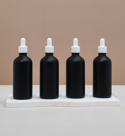 100Ml Glass Bottle With Plain White Dropper (Round)