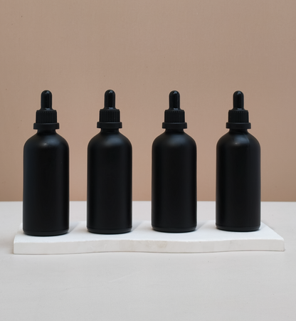 100Ml Glass Bottle With Black Tamper Proof Dropper (Round)