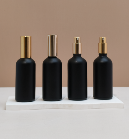 100Ml Glass Bottle With Gold Mist Sprayer (Round)