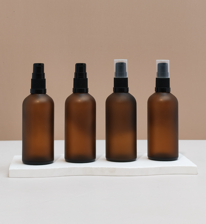 100Ml Glass Bottle With Black Treatment Pump (Round)