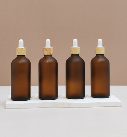 100ml Glass Bottle with Bamboo White