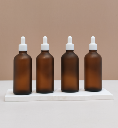 100Ml Glass Bottle With Plain White Dropper (Round)