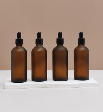100Ml Glass Bottle With Black Smooth Dropper (Round)