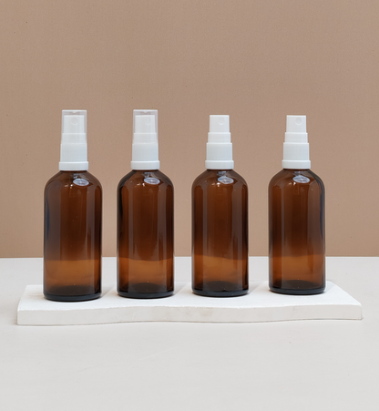 100Ml Glass Bottle With White Mist Sprayer (Round)