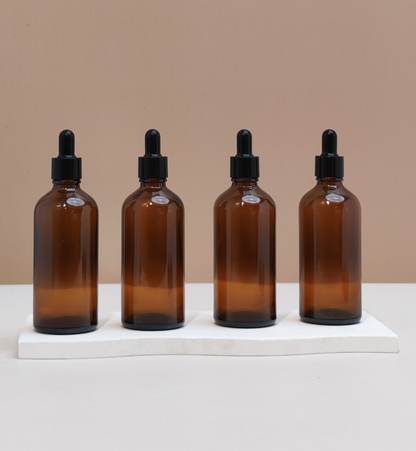 100Ml Glass Bottle With Black Smooth Dropper (Round)