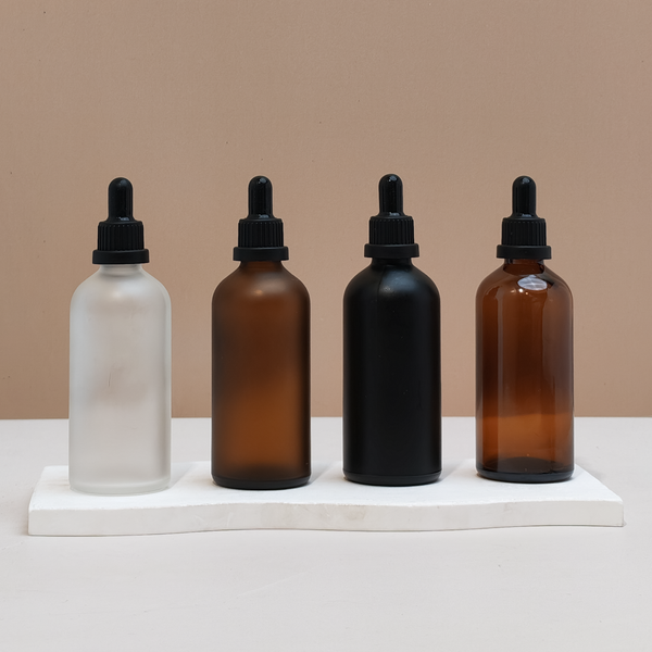 100Ml Glass Bottle With Black Tamper Proof Dropper (Round)