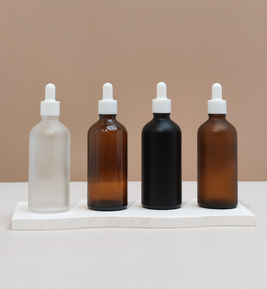 100Ml Glass Bottle With Plain White Dropper (Round)