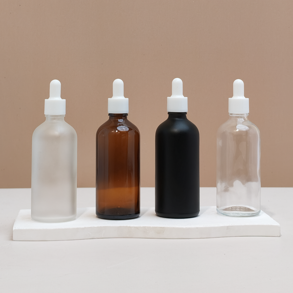 100Ml Glass Bottle With Plain White Dropper (Round)