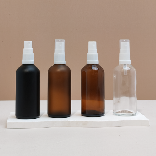 100Ml Glass Bottle With White Mist Sprayer (Round)